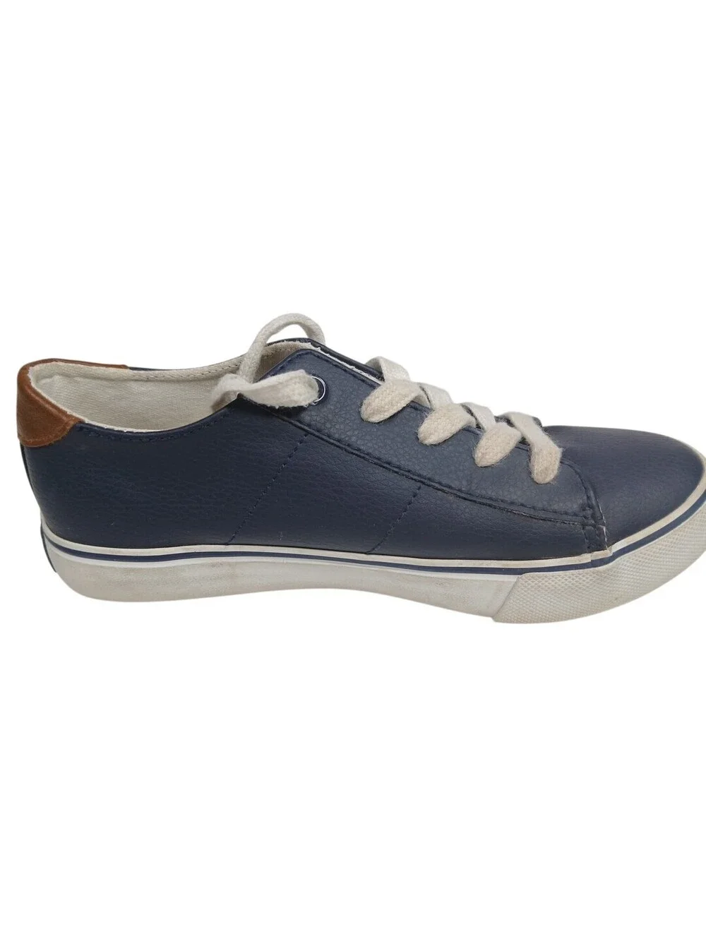 RALPH LAUREN BOYS POLO NAVY BLUE Leather WALKING SHOES Polo Logo US size 1
